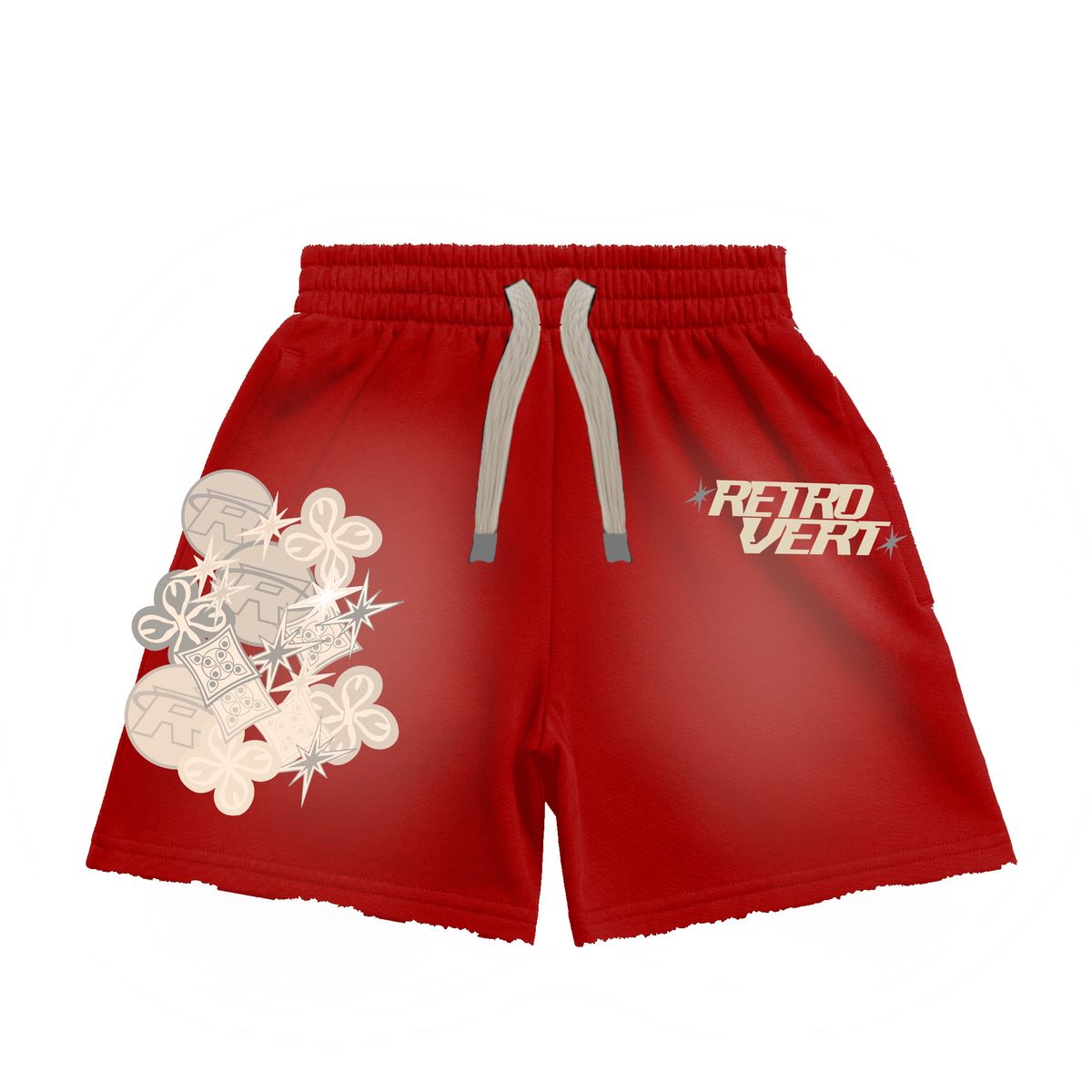 Retrovert CLUSTER PATCH SHORTS (SA25 023) Red