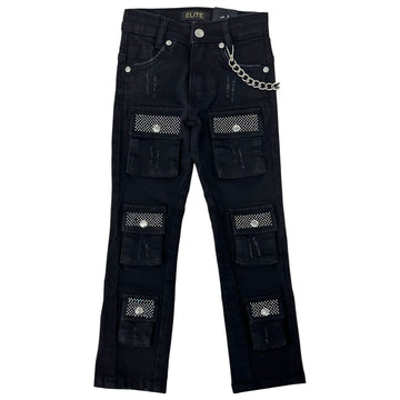 ELITE Kids CARGO BLACK JEANS (722-JR)
