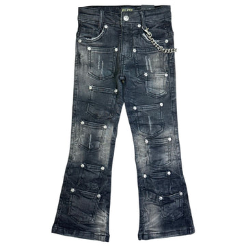 Elite Kids Cuban Link Kids Stacked RIVETS Jeans 730-JR (730-JR)