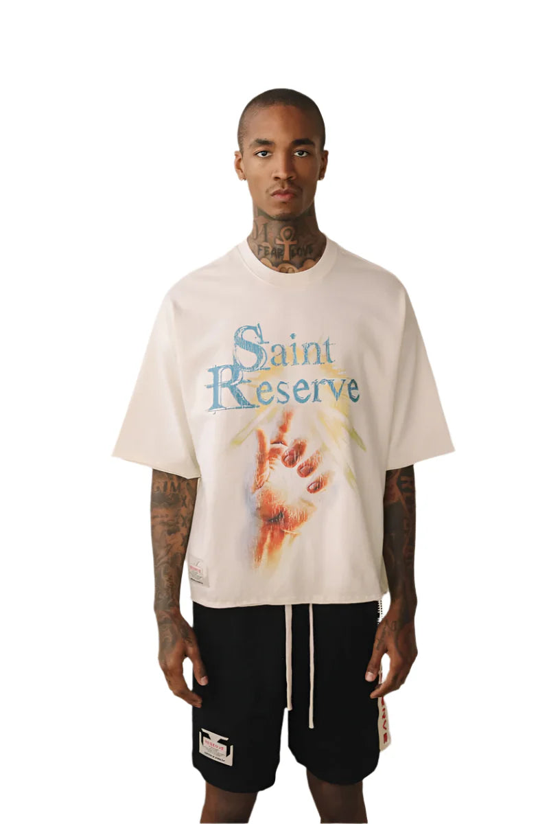 Reserve cream and blue gftd tee