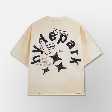 HYDEPARK MEN CREAM NAD BLACK TEE hyd Aged Cotton