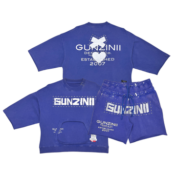 Gunzinii kangaroo pocket tshirt short set GZ625/GZ626-RYL