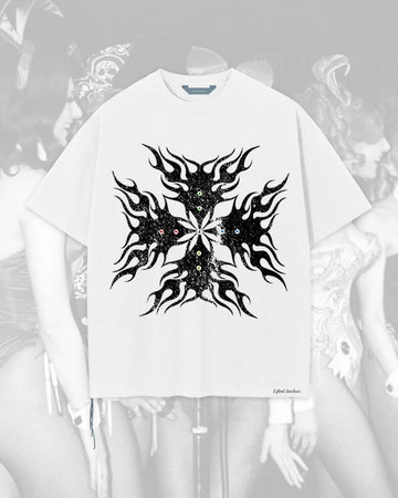 LIFTED ANCHORS RODEO JEWELED T-SHIRT-WHITE (LA-SM25-13)