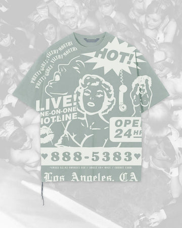 LIFTED ANCHORS HOT LINE T-SHIRT-SAGE/CREAM (LA-SM25-04)
