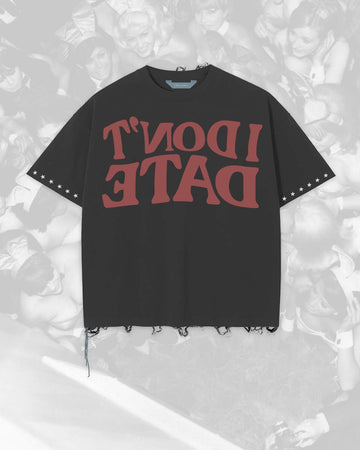 LIFTED ANCHORS I DONT DATE CROP T-SHIRT-BLACK (LA-SM25-07)