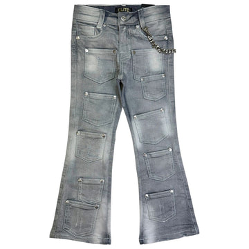 Elite Kids Cuban Link Kids Stacked RIVETS Jeans 729-JR (729-JR)