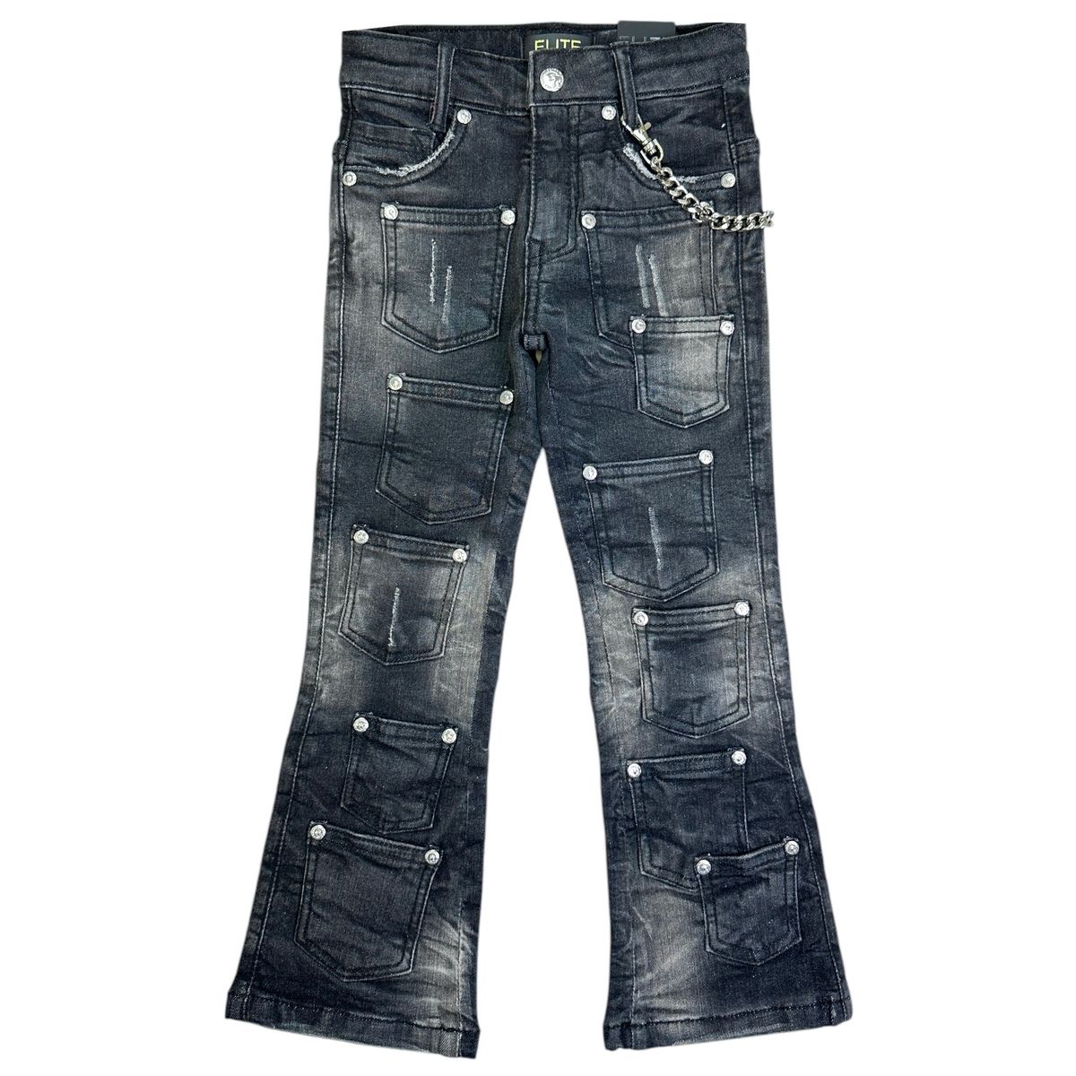 Elite Kids Cuban Link Kids Stacked RIVETS Jeans 730-JR (730-JR)