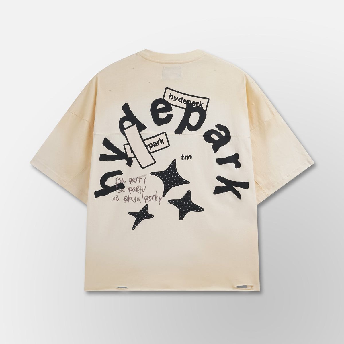 HYDEPARK MEN CREAM NAD BLACK TEE hyd Aged Cotton