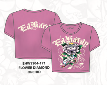 ED HARDY FLOWER DIAMOND BABY TEE (EHW1104-171)