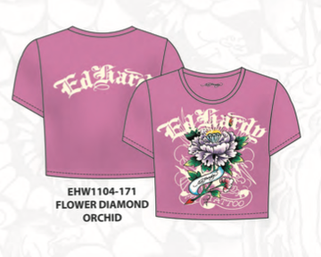 ED HARDY FLOWER DIAMOND BABY TEE (EHW1104-171)
