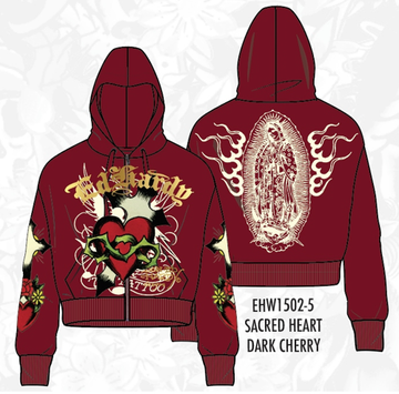 ED HARDY SACRED HEART ZIP FRONT HOODIE (EHW1502-5)