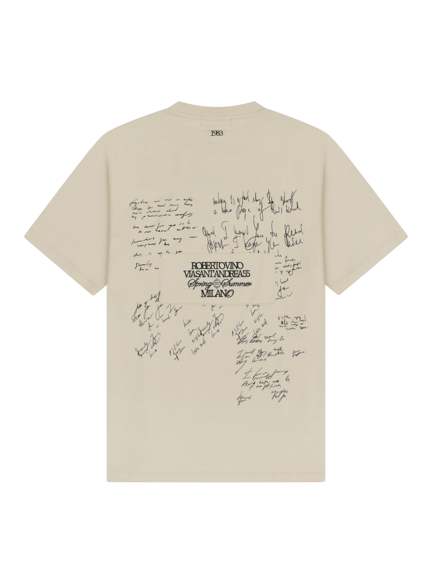 ROBERTO VINO Writing BEIGE (RV-T-50-SS25-BEIGE)