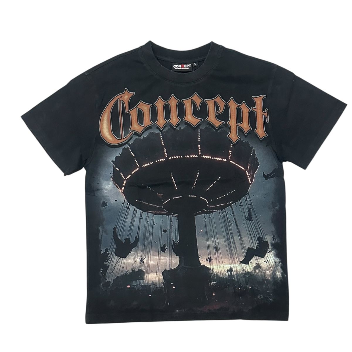 CONCEPTLA "CAROUSEL" TEE-BLK WASH (CTEE_56 (2))