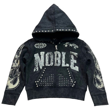 Elite Noble Cream/Black Washed Rhinestone + Pearls Zip-Up (4321-JR)