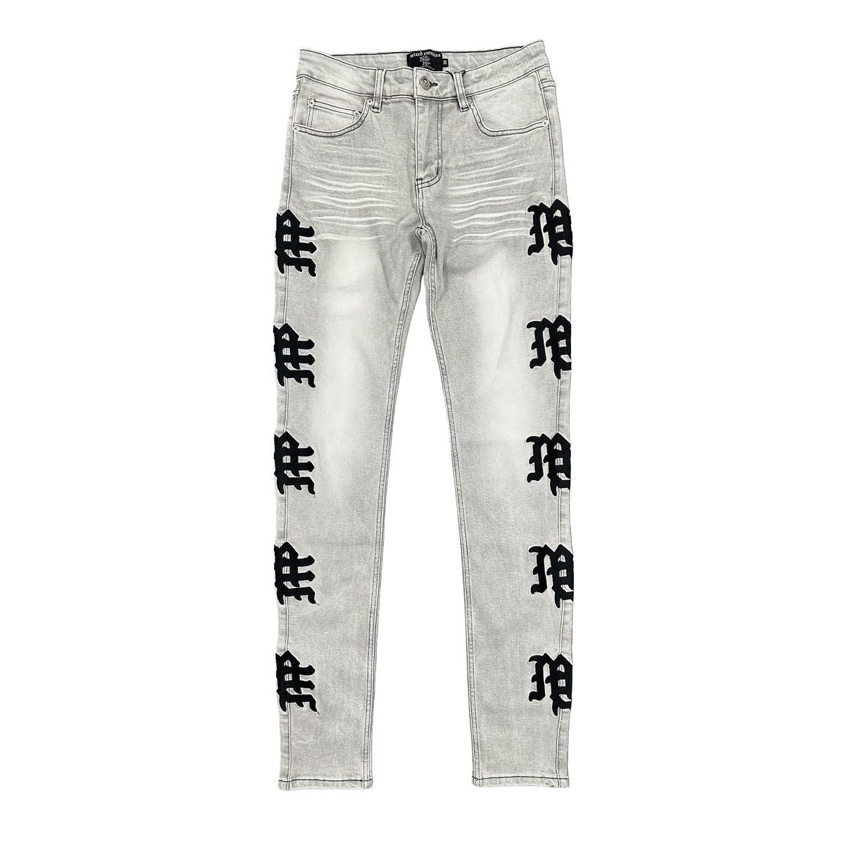 Mixed Emotion Monogram Denim Grey Wash (Monogram Denim Grey Wash)