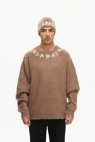 VALABASAS BROWN  "FELIDAE" MOHAIR SWEATER