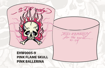 ED HARDY PINK FLAME SKULL TUBE TOP