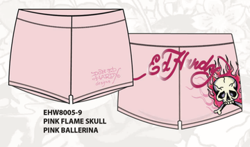 ED HARDY PINK FLAME BOOTY BIKER SHORT