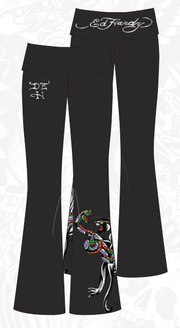 ED HARDY PANTHER SNAKE FOLD OVER YOGA PANT (EHW1009-2)