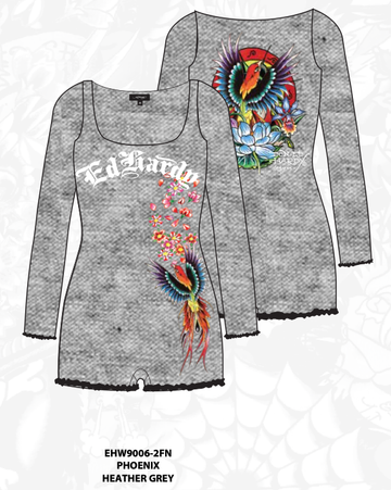ED HARDY PHOENIX LONG SLEEVE SHORT LACE ONESIE (EHW9006-2FN)