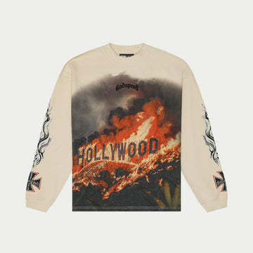 GodSpeed Hollywood Inferno Ls T-Shirt VVS (Bone) (Hollywood-Inferno-Ls-T-Shirt-Vvs-Bone)