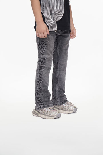 VALABASAS Kids Lore Grey Wash Stacked Jeans (VPLAY-VJ3-1034)