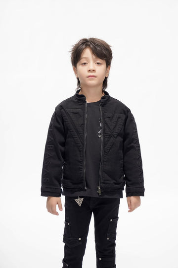 VALABASAS Kids Harley Jet Black Denim Jacket (VPLAY-VJK1-1029)
