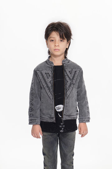 VALABASAS Kids Harley Grey Wash Denim Jacket (VPLAY-VJK1-1029)