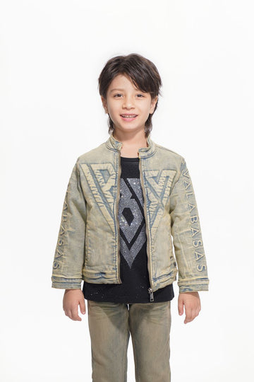 VALABASAS Kids Harley Light Vintage BLue Denim Jacket (VPLAY-VJK1-1029)