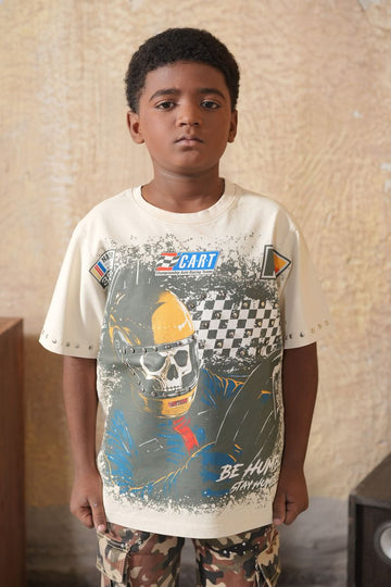 ELITE Fast Car Washed Heavy Embellished Kids Tee (4323-JR)