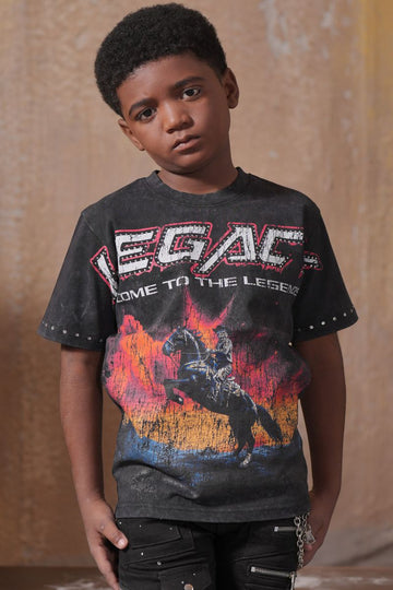 ELITE Legends Washed Heavy Embellished Kids Tee (4326-JR)