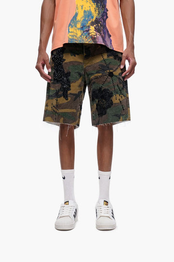 trnchs STITCHED - Camo Denim Shorts (Stitched-Camo-Denim-Shorts)