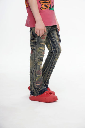 VALABASAS "ZERO" KIDS STACKED DENIM (VPLAY3986)