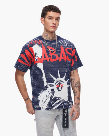 "FREEDOM" TEE (VLBS-VT1-1104) navy blue