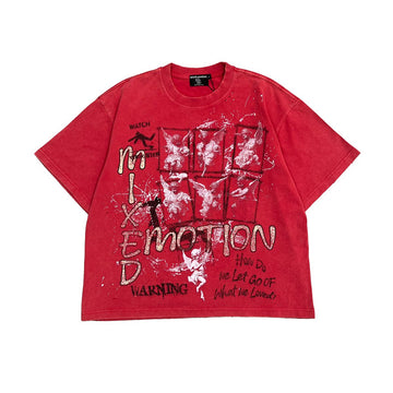 Mixed Emotion  Red “Crimson” Tee