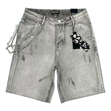 REVEER  "CORE" ICE GREY JEAN SHORTS (XP-04)