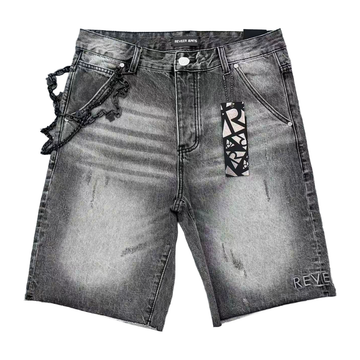 REVEER  "CORE" STEEL GREY JEAN SHORTS (XP-03)