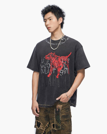 VALABASAS Fallen Empire Vintage Black Tee