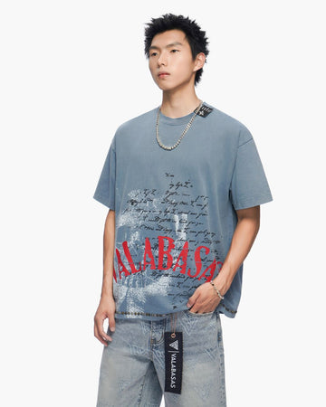 VALABASAS Devilish Lies Vintage Blue Tee