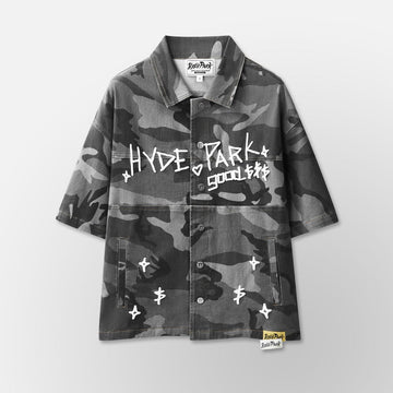 hyde park Urban Desert Camo Button Down Fatigue - Grey