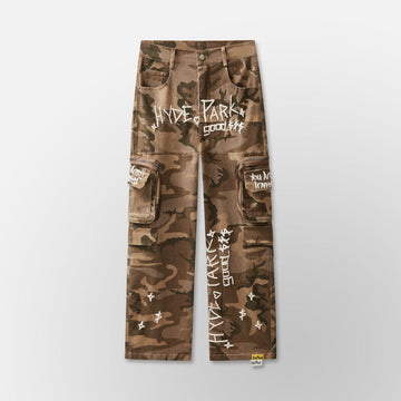 hyde park Urban Desert Camo Cargo Fatigue - Brown
