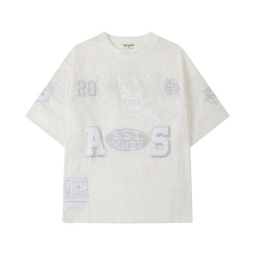almost someday LETTERMAN JERSEY TOP cream