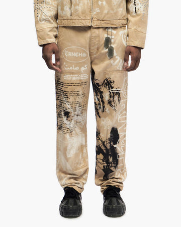 TRNCHS Built By Blood Vintage Light Khaki Straight Fit Jeans