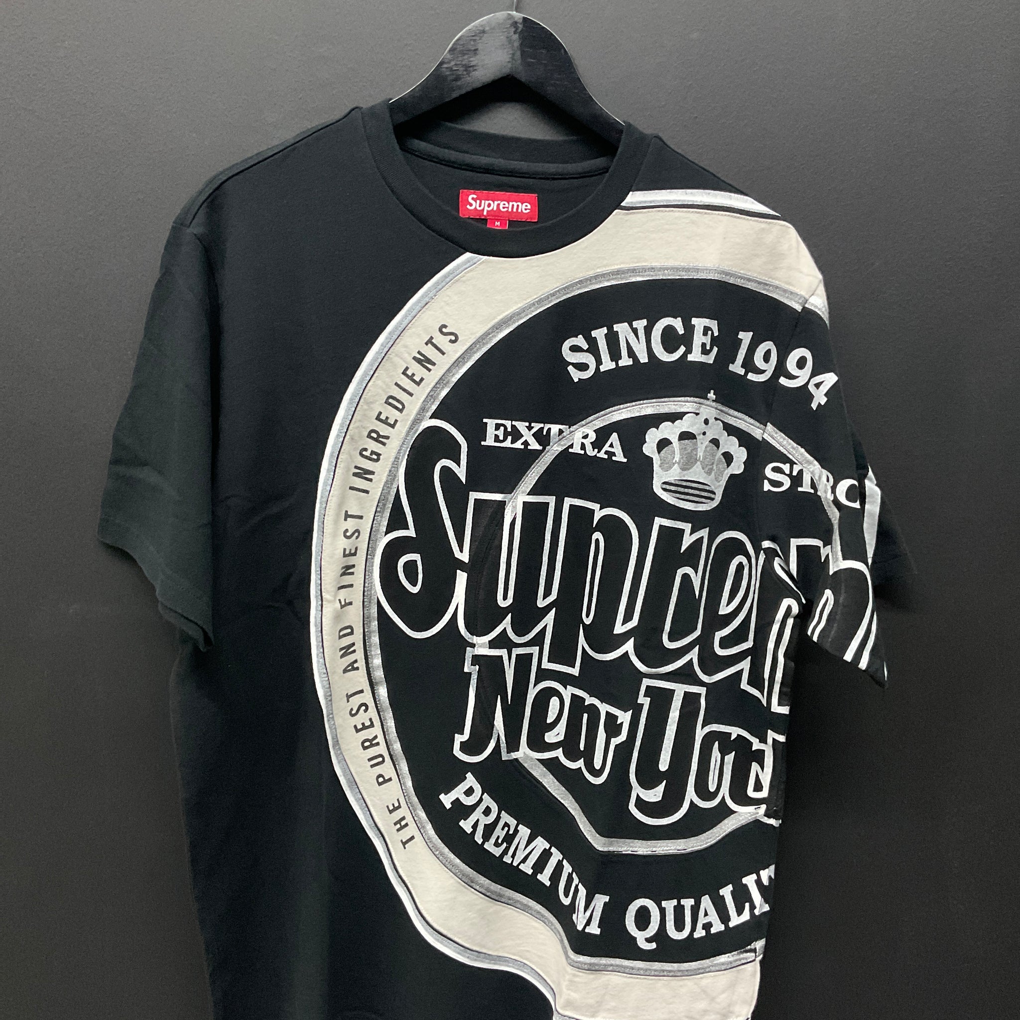 supreme t-shirt black and grey