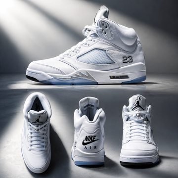JORDAN RETRO 5 - White/Metallic Silver