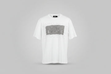 DAMATI  RST-126 WHITE REIGN LIKE A KING DIAMONDS HEAVYWEIGHT TEE
