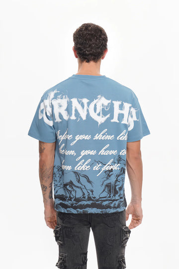 TRNCHS BURN LIKE THE SUN Blue Tee