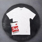 SUPREME WHITE TAGLESS TEES