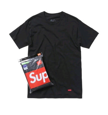 SUPREME BLACK TAGLESS TEE