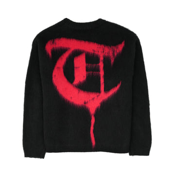 TRNCHS MOHAIR SWEATER BLACK / RED